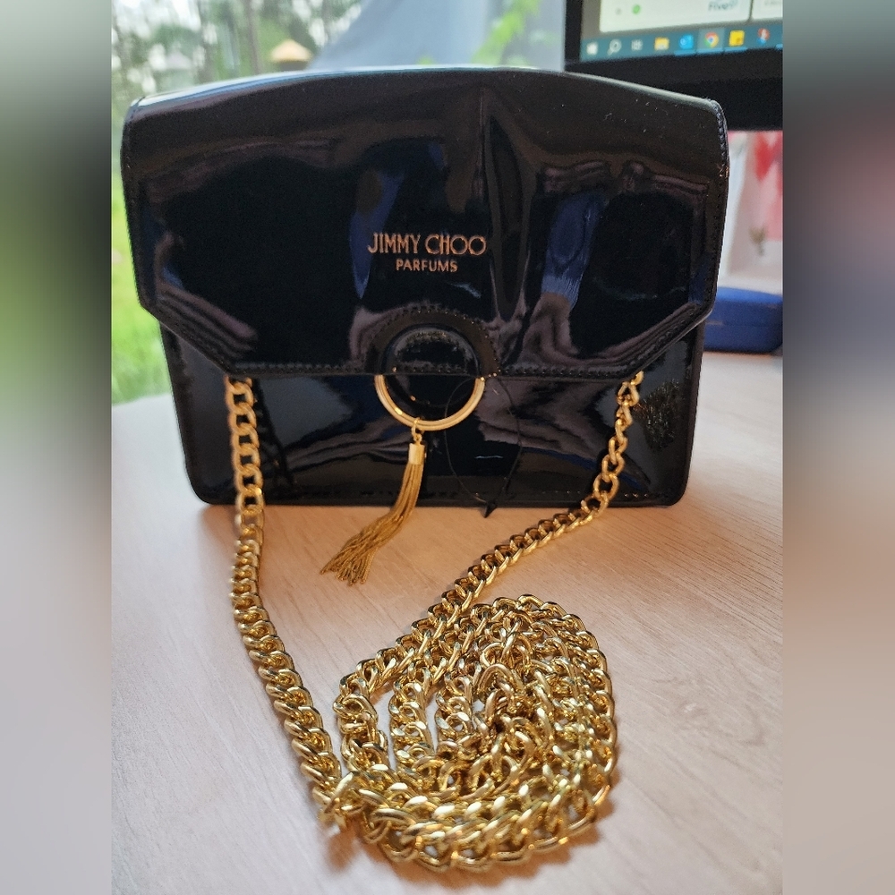 EUC Jimmy Choo Black Faux patent leather purse